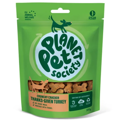Afbeelding van Planet Pet Society Dog Cracker Thanks Given Hondensnacks Kalkoen 200 g