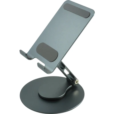 Afbeelding van Case2go Telefoon en Tablet standaard 360 Graden Draaibaar Opvouwbaar Verstelbaar Grijs