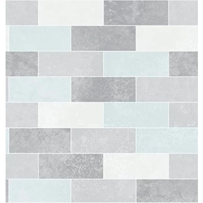 Afbeelding van d c fix Wandbekleding Ceramics wandbehang tegelbehang tegelspiegel behang design renovatie upcycling muur keuken badkamer slaapkamer woonkamer wasruimte pastel tegels 67,5 cm x 4 m