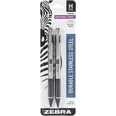 Afbeelding van Zebra M 301 vulpotlood, roestvrij staal, 0,5 mm, zwarte schacht, 12 stuks (54010) 2 0,7 mm