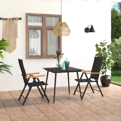 Afbeelding van 3 delige Tuinset zwart en bruin