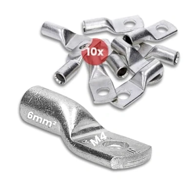 Afbeelding van 10 stuks Kalitec HR6 4 standaard buiskabelschoenen 6 mm² M4 I zonder kijkgat Made in Germany