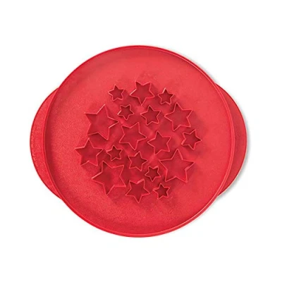 Afbeelding van Nordic Ware Sterren en Kersen Taart Top Cutter, Rood