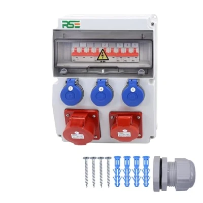 Afbeelding van Bouwstroomverdeler, wandverdeler, compleet bedraad, 32 A, 16 230 V, met CEE meter, IP65, 12. 1 x 1x16 A , 3 V LS