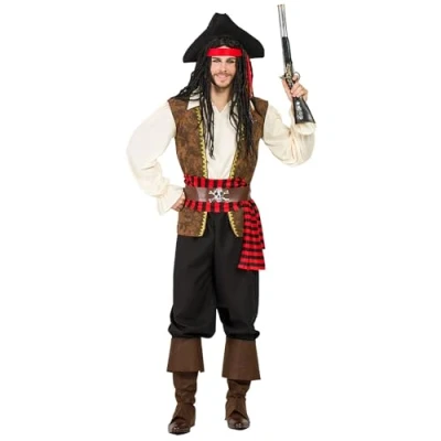Afbeelding van Boland Pirate Jones kostuum, 9 delig, verkleedkostuum voor themafeesten, Halloween of carnaval, matroos