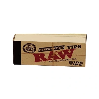 Afbeelding van RAW brede tips King Size hennep geperforeerd ongebleekt filtertips 20 x boeklets