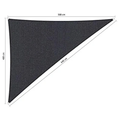 Afbeelding van Shadow Comfort® Driehoek 90 schaduwdoek UV Bestendig Zonnedoek 400 x 500 640 CM Carbon Black