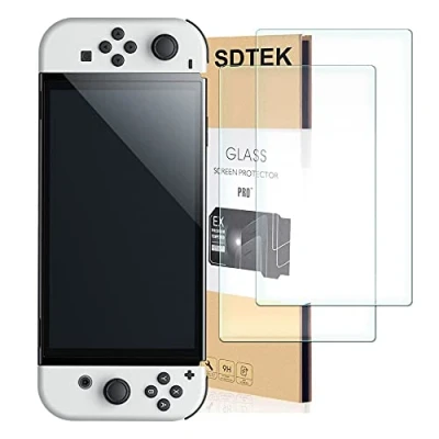 Afbeelding van SDTEK *2 Pack Screen Protector Compatibel met Nintendo Switch OLED, Gehard Glas Premium Guard