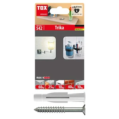 Afbeelding van TOX Universele pluggen Trika 6x51 mm + schroef, 8 stuks, 011701061
