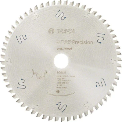 Afbeelding van Bosch 254x2,3x30mm 60 Tanden Cirkelzaagblad Best For Wood