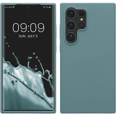 Afbeelding van kwmobile telefoonhoesje geschikt voor Samsung Galaxy S24 Ultra Hoesje met siliconen coating Smartphone case in antieksteen