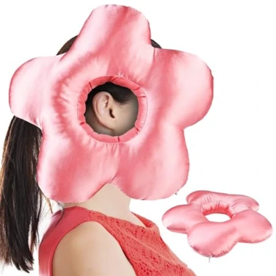 Afbeelding van piercing kussen met gat, donutkussen voor oor tegen oorpijn, oorkussen oorgat, zacht piercingkussen, oorkussen, kussen, zijslaper, ter verlichting van pijn in het