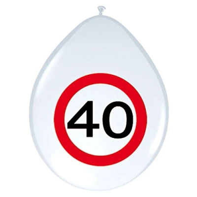 Afbeelding van Ballon 40 jaar Verkeersbord 8 stuks