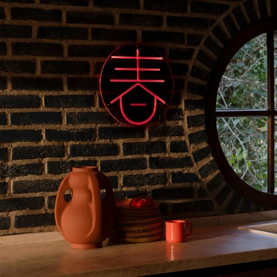 Afbeelding van Dutchbone Sya neon wandlamp lente Acryl