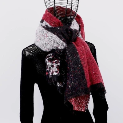 Afbeelding van Sjaal Tijgerprint Rood Winter
