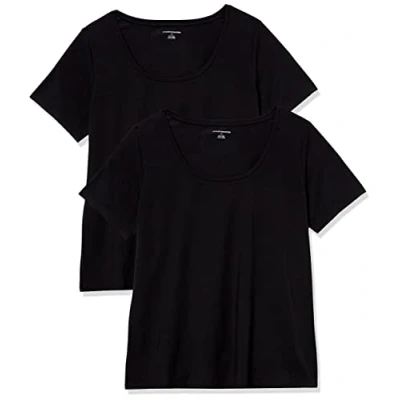Afbeelding van Amazon Essentials 2 pack Classic fit T shirt met korte mouwen, zwart/zwart, L