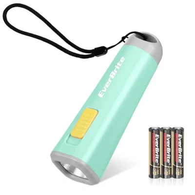 Afbeelding van EverBrite Led zaklamp, klein, lichtgroen, kinderzaklamp van kunststof, 1 W, met 3 AAA batterijen voor kinderen