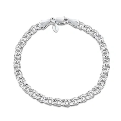 Afbeelding van Amberta Sieraden Echt 925 Sterling Zilver Armband Garibaldi Link Schakelarmband Bedelarmbanden voor Vrouwen en Man Unisex Lengte: 18cm
