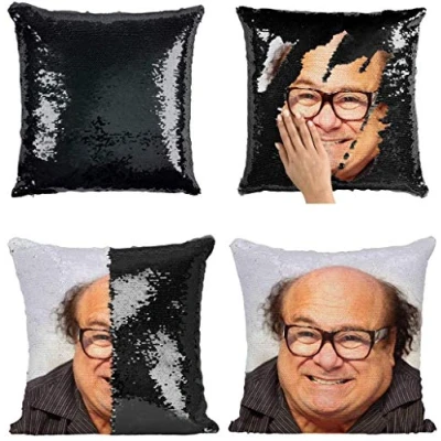 Afbeelding van Jilijia Gepersonaliseerde foto pailletten kussen gepersonaliseerd met uw dubbelzijdig bedrukt elke tekst en afbeelding 40 cm x