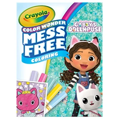 Afbeelding van CRAYOLA Color Wonder Gabby&#039;s Dollhouse Mess Free Kleurboek (inclusief 18 kleurpagina&#039;s en 5 magische kleuren wondermarkers) Voor kinderen vanaf 3 jaar
