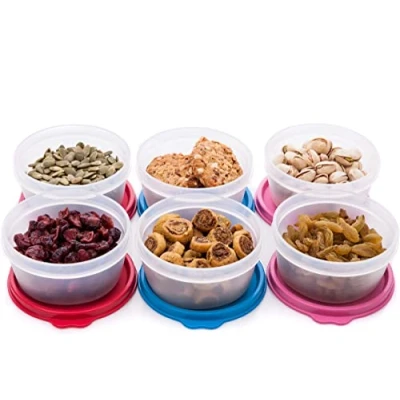 Afbeelding van Herbruikbare plastic voedselopslagcontainers stapelbare luchtdichte voedselcontainers voor snacks, picknick, voedselbereiding, picknicks en meer set van 6 184 g