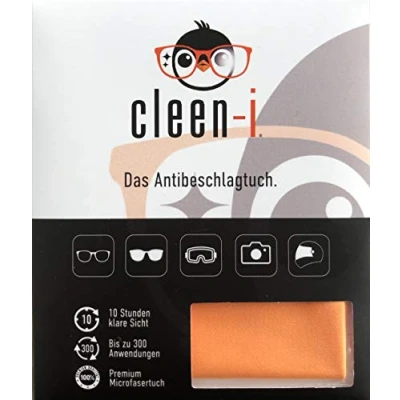 Afbeelding van cleen i anti condensdoek, droge microvezeldoek, reinigingsdoek voor brillen, brillenpoetsdoek, condens, REACH en Oeko Tex 100 gecertificeerd.