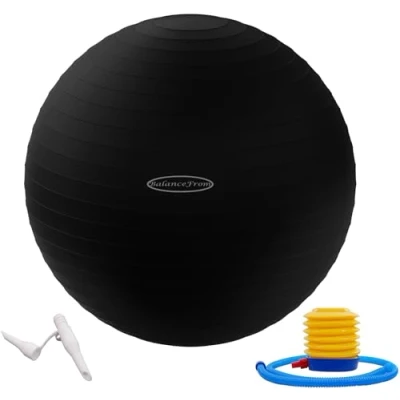 Afbeelding van BalanceFrom Anti Burst en Slip Resistant Oefening/Yoga/Fitness/Geboortebal met Quick Pump, 2LBS Capaciteit, 38 45cm, S, Zwart