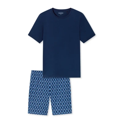 Afbeelding van Schiesser SET Pyjama, Heren, Maat: 54, Dunkelblau