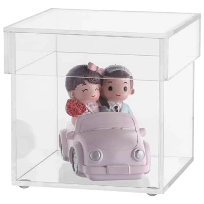 Afbeelding van Belle Vous 5 Zijdige Acryl Display Doos 10 x 10,5 cm Doorzichtig Kleine Displaydoos voor Huis, Museum of Huwelijk Vaas Opslag, Vertoon, Sieraden en Geschenk