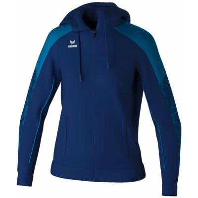 Afbeelding van Erima Evo Star Trainingsjack Met Capuchon Dames Marine / Mykonos Maat: 42