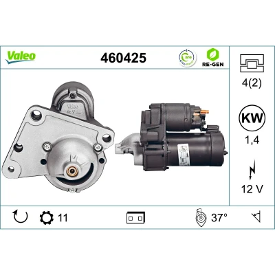 Afbeelding van Startmotor / Starter VALEO 460425