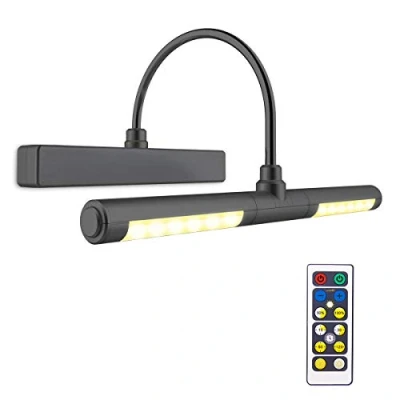 Afbeelding van BIGLIGHT Beeldlamp met afstandsbediening, draadloze LED wandlampen op batterijen, 33 cm draaibare lichtkop 3 verlichtingsmodi, dimbaar display voor dartbordafbeeldingen zwart