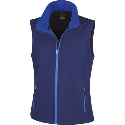 Afbeelding van Result Core Ladies Printable Softshell Bodywarmer R232F Navy / Royal