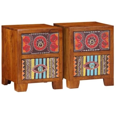 Afbeelding van vidaXL Nachtkastje 2 st 35x35x45 cm massief acaciahout
