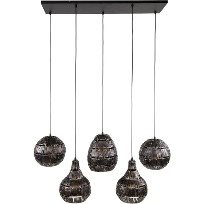 Afbeelding van AnLi Style Hanglamp 5L strip multi shade