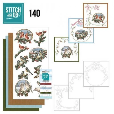 Afbeelding van Nr. 140 Stitch and Do Christmas Birds Nostalgic by Amy Design