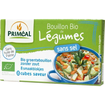 Afbeelding van Primeal Groentebouillon blokjes zonder zout 9 gram 8 stuks