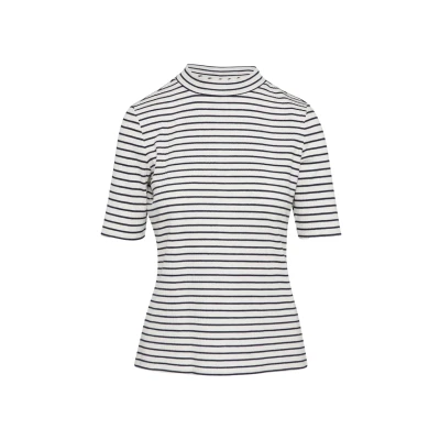 Afbeelding van comma MIT Stehkragen Tshirt basic, Dames, Maat: 34, Weiß