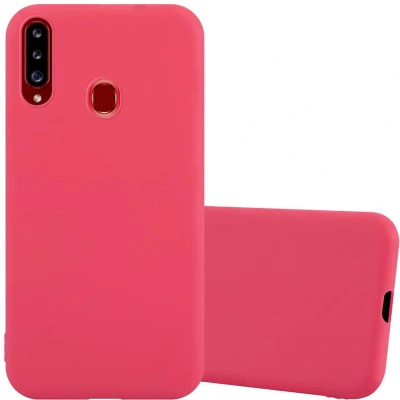 Afbeelding van Cadorabo Hoesje geschikt voor Samsung Galaxy A20s in CANDY ROOD Beschermhoes gemaakt van flexibel TPU silicone Case Cover