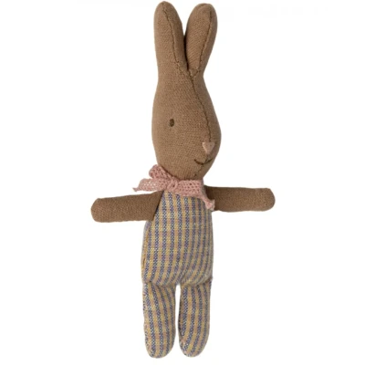 Afbeelding van Maileg knuffelkonijn my rose blue check 11 cm