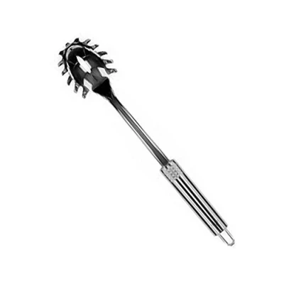 Afbeelding van Fackelmann Spaghettilepel 32 cm OVAAL handvat, pastalepel van roestvrij staal, keukenhulp met ergonomische greep (kleur: zilver), hoeveelheid: 1 stuk