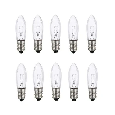 Afbeelding van ShuoHui E10 halogeenlampen, reservelampen, gloeilampen, topkaars voor lichtketting, 14 V, 3 W, 3000 K, 10 stuks
