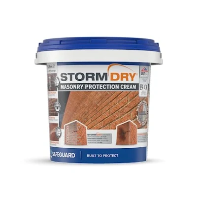 Afbeelding van Stormdry® metselwerkbeschermingscrème (5 liter) Het enige BBA en EST gecertificeerde baksteenbeschermingsmiddel Bewezen bescherming van 25 jaar tegen intrekkend vocht