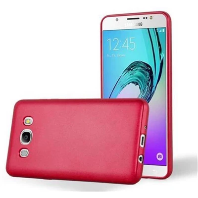 Afbeelding van Cadorabo Hoesje geschikt voor Samsung Galaxy J7 2016 in METALLIC ROOD Beschermhoes gemaakt van flexibel TPU silicone Case Cover
