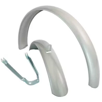 Afbeelding van HZB spatbordset 20 inch 60 mm staal zilver 3 delig
