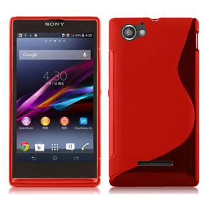 Afbeelding van Cadorabo Hoesje geschikt voor Sony Xperia M in INFERNO ROOD Beschermhoes gemaakt van flexibel TPU silicone Case Cover