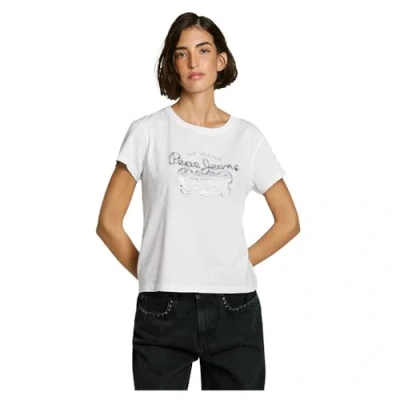 Afbeelding van Pepe Jeans Rosabella Tshirt print, Dames, Maat: Small, White
