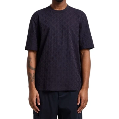 Afbeelding van Armani Exchange heren T shirt met ingebreide logoprint in de kleur Donkerblauw, maat: XXL