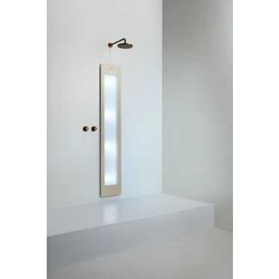 Afbeelding van Sunshower Round Plus Large Sand White infraroodlamp en UV 33x185x10cm
