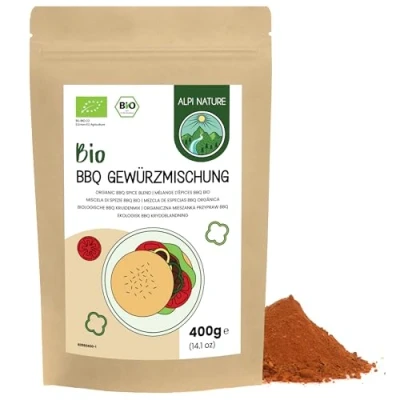 Afbeelding van Biologische BBQ kruidenmix 400g van Alpi Nature, kruiden, Babrecue kruidenmix, rub, marinade, steak kip vlees kruiden